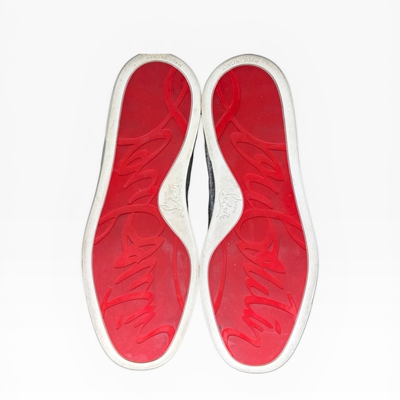 Christian Louboutin Women's High-Top Spike-Stud Sneakers - Black/White Size 8 - Picture 5 of 10